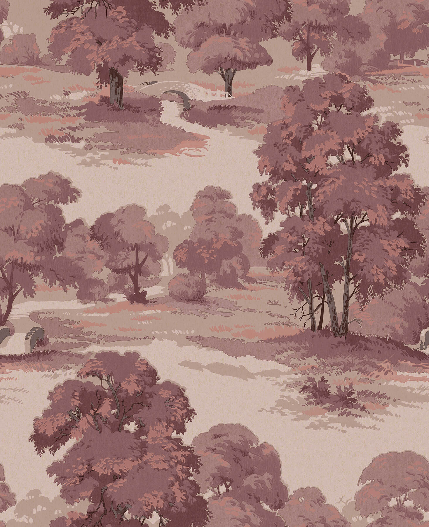 Westbury Forest Sherwood Glade Wallpaper - Merlot